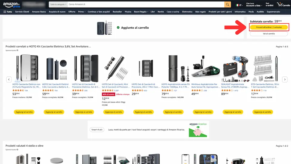 Come inserire coupon e codici sconto su Amazon 3 procedi allordine codice sconto amazon