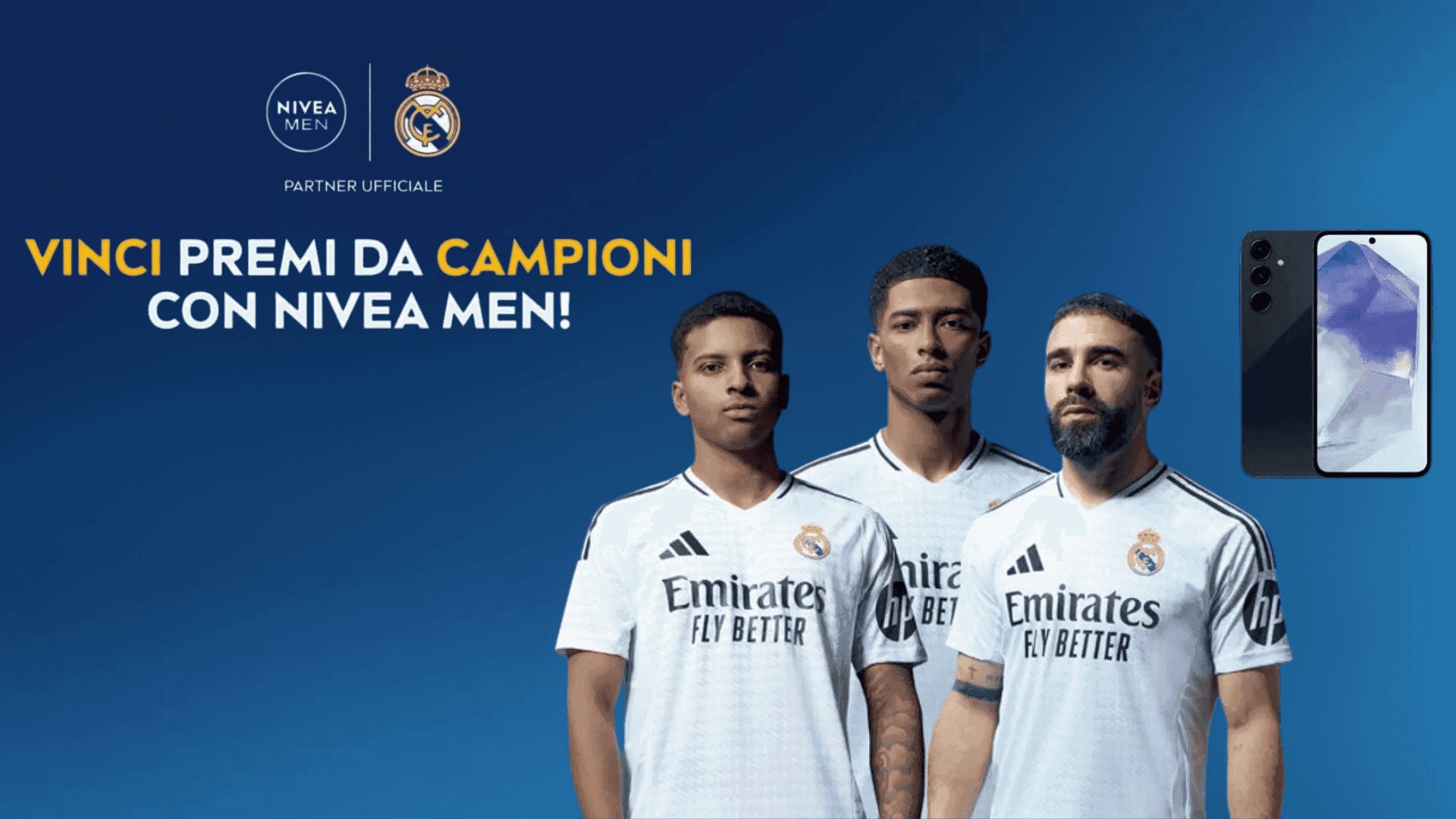 Concorso "Resta in contatto con NIVEA MEN": Vinci Maglie del Real Madrid e Samsung Galaxy A55! 1 Concorso NIVEA MEN