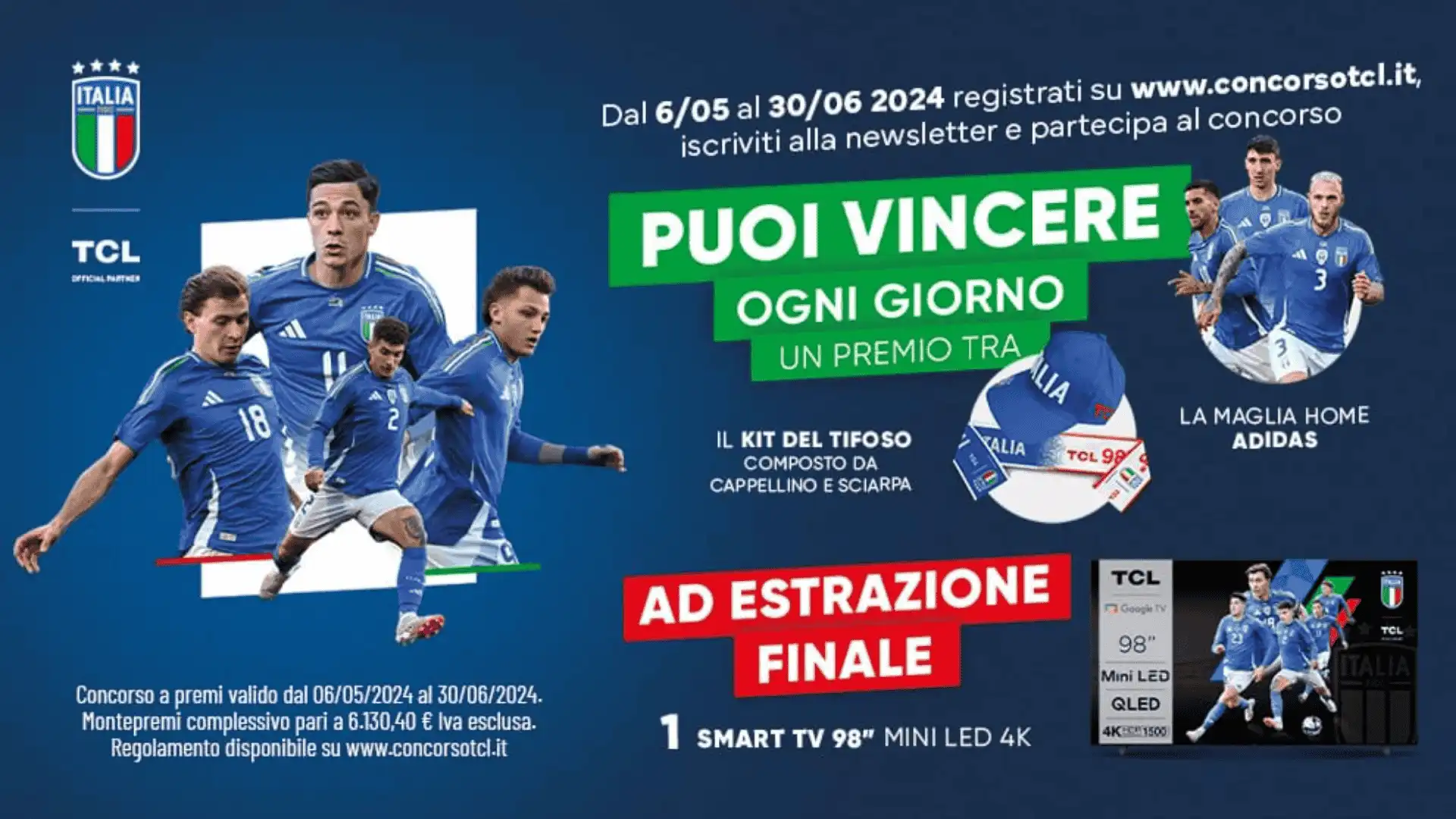 Concorso TCL: vinci zaini e maglie della Nazionale + TV e tablet in palio 1 Concorso TCL: vinci zaini e maglie della Nazionale + TV e tablet in palio