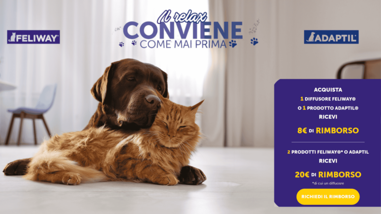 Cashback Feliway e Adaptil: Ricevi un rimborso fino a 20 euro!