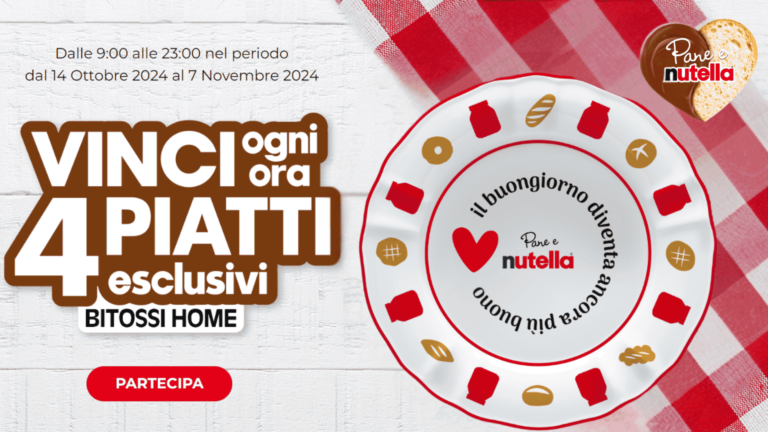 Concorso Nutella: Vinci un set di 4 piatti Bitossi!