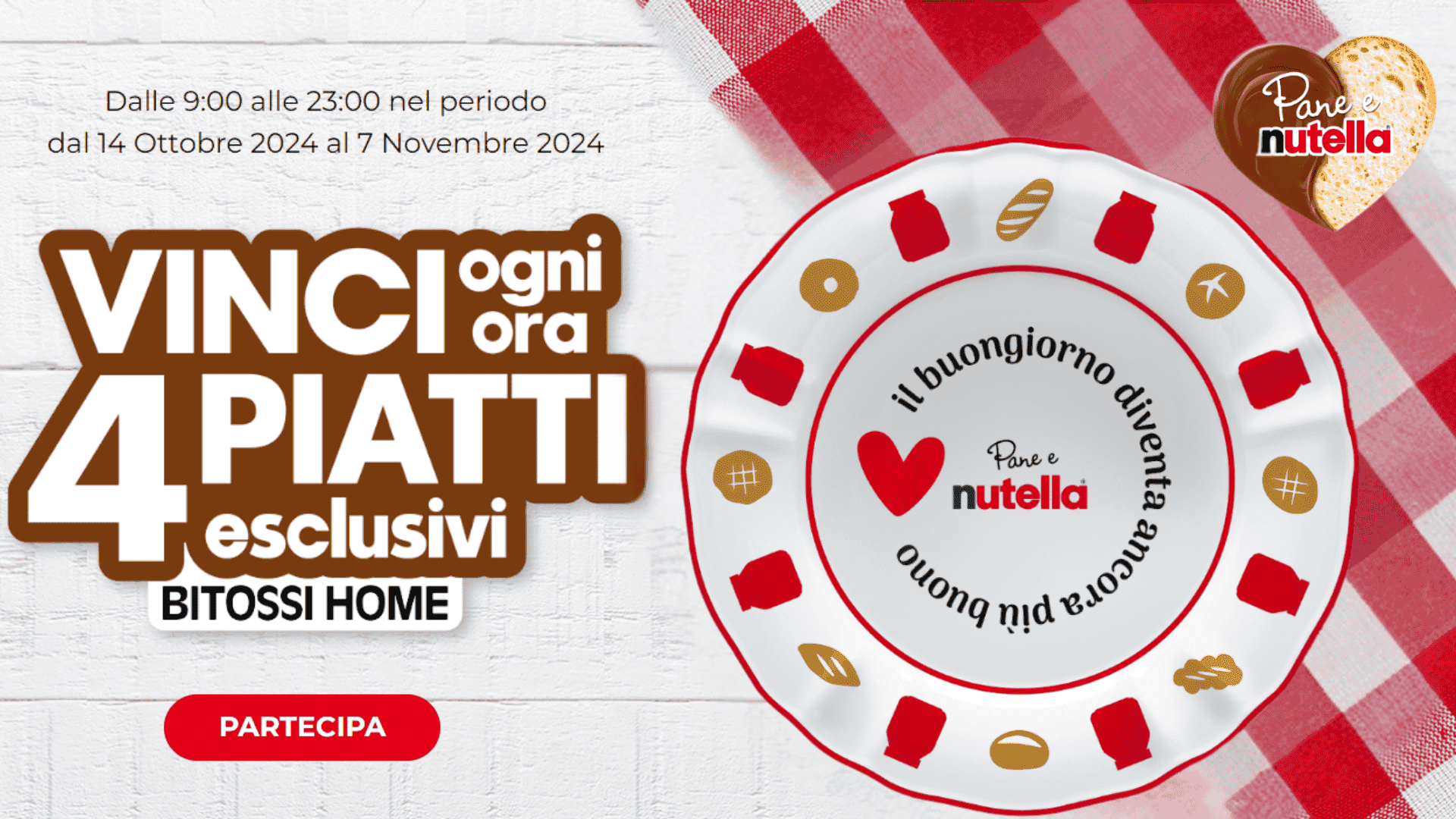 Concorso Nutella: Vinci un set di 4 piatti Bitossi! 1 Concorso Nutella - Vinci un set di 4 piatti Bitossi!