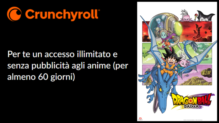 Crunchyroll GRATIS 2 mesi: prova l’abbonamento Mega Fan per 60 giorni!