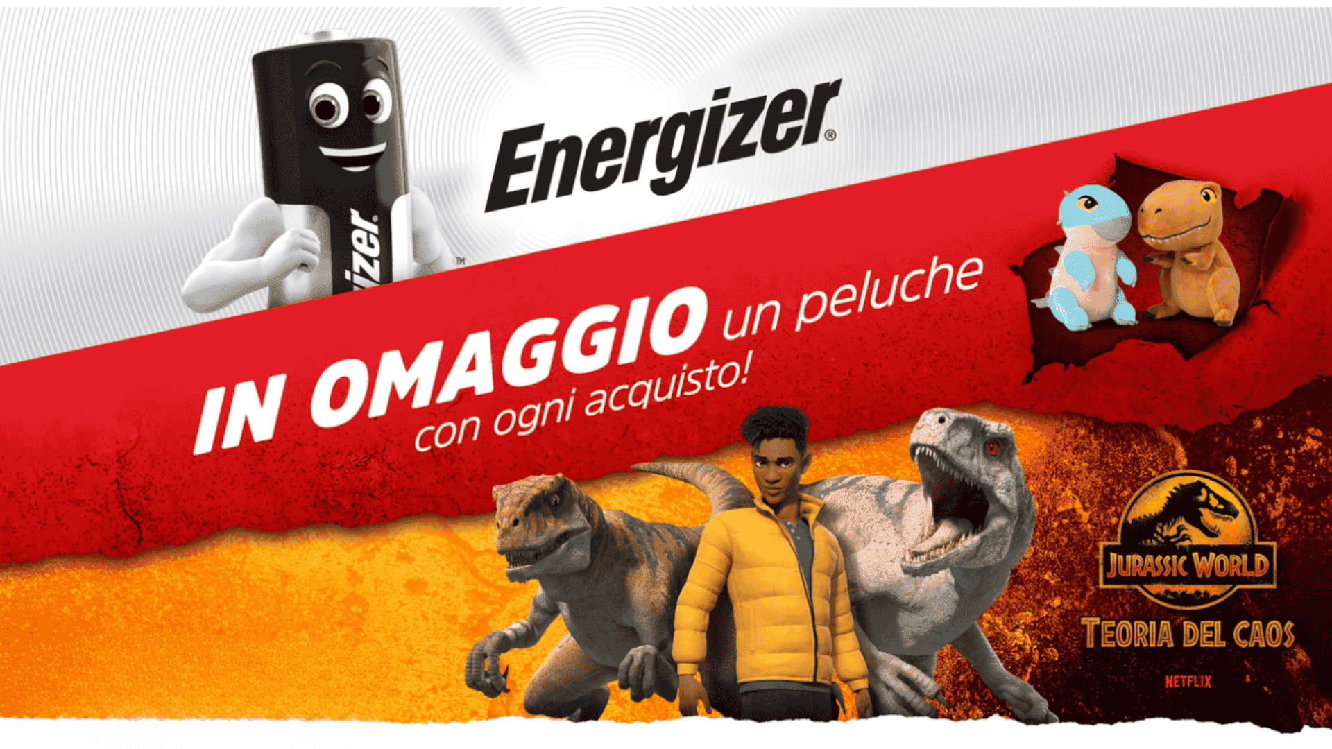Premio Certo Energizer: Ricevi in omaggio un peluche Jurassic World! 1 Premio Certo Energizer Ricevi in omaggio un peluche Jurassic World!