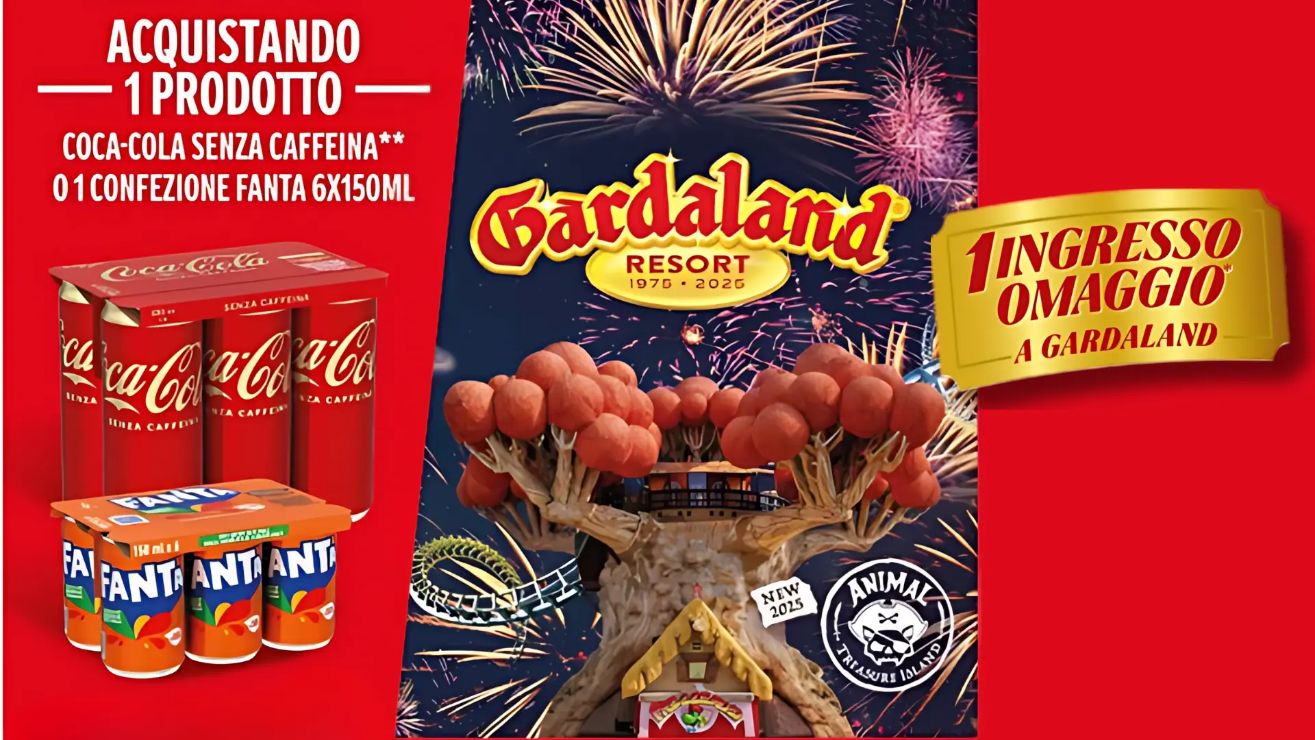 Omaggio Coca-Cola e Fanta 2025: in regalo un ingresso a Gardaland 1 Promozione Coca-Cola e Fanta 2025: ottieni un biglietto gratuito per Gardaland acquistando una confezione
