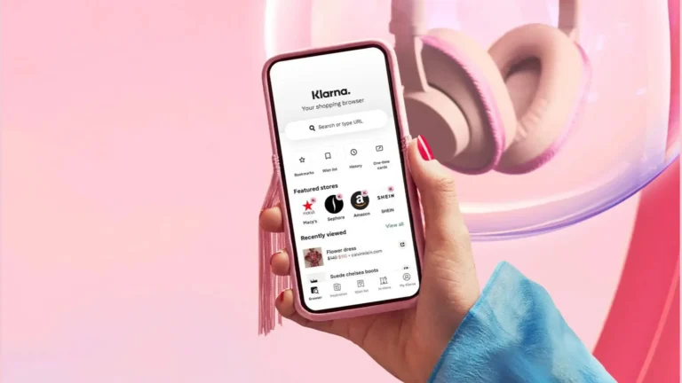 App Klarna che offre l'opzione di pagamento in 3 rate sicure per acquisti online