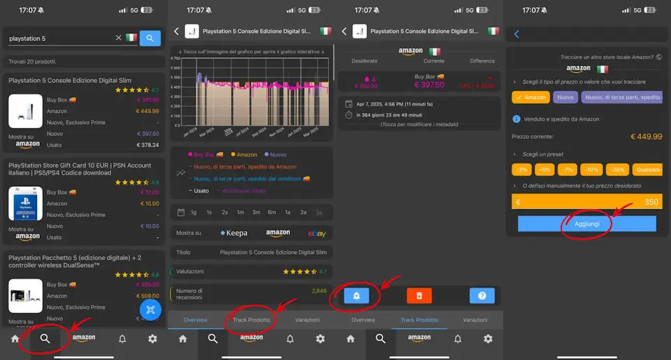 Keepa: come funziona e come usarlo per tracciare i prezzi su Amazon 4 tracciare prezzi keepa smartphone iphone android