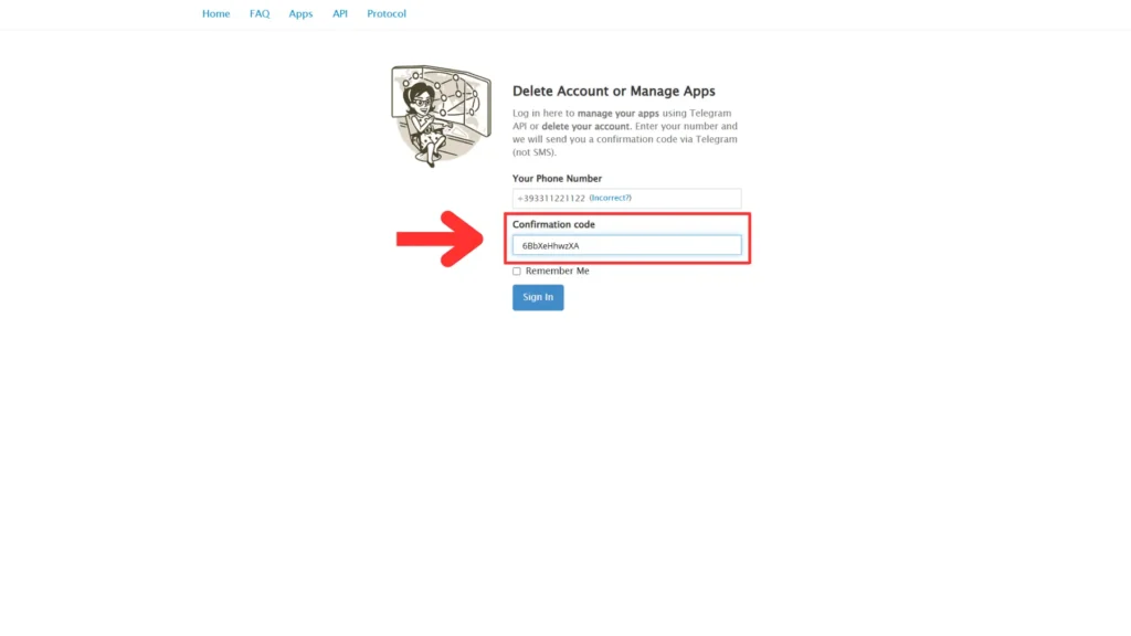 Come eliminare un account Telegram in modo definitivo nel 2025 4 come eliminare account telegram inserisci codice