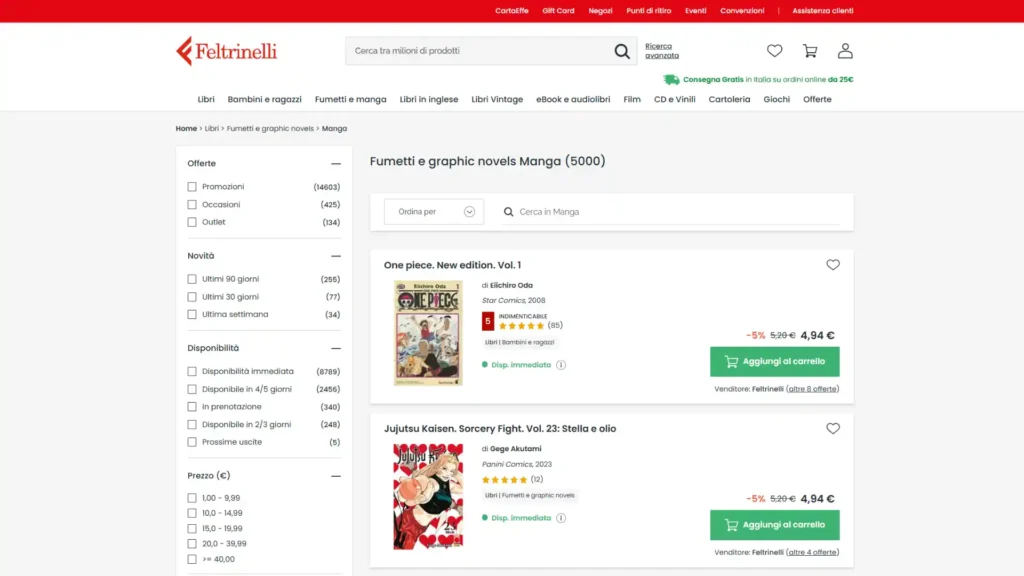 Guida ai migliori siti dove comprare manga e fumetti nel 2025 3 feltrinelli sito dove comprare manga