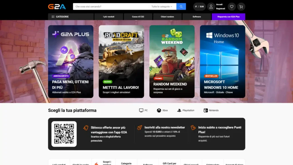 g2a key giochi digitali