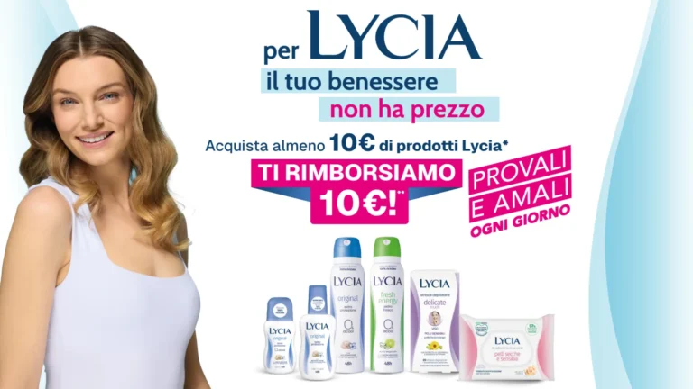 Promo Lycia 2025: acquista 10€ di prodotti e ricevi il rimborso completo