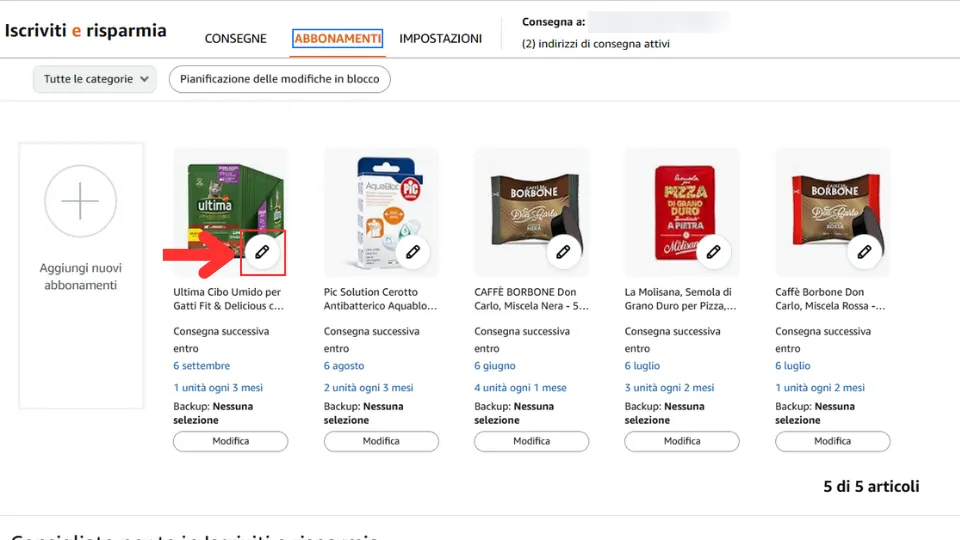 Iscriviti e Risparmia Amazon: come funziona e come annullare l'acquisto periodico 6 modificare ordini iscriviti e risparmia amazon