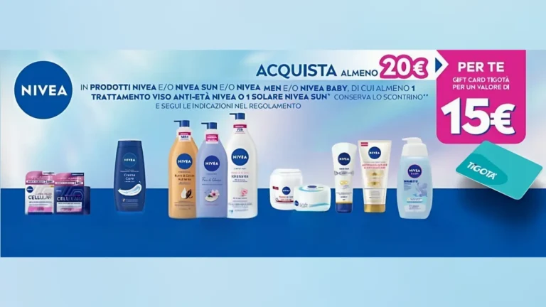 Promozione NIVEA 2025: acquista prodotti NIVEA da Tigotà e ricevi una Gift Card digitale da 15€