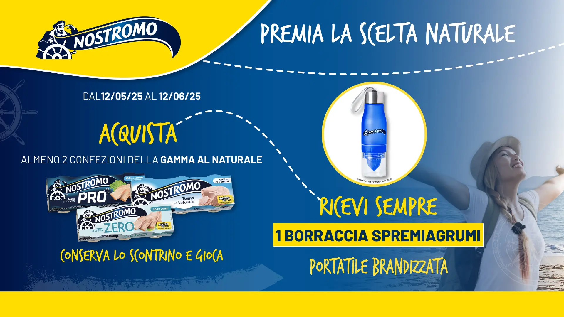 Premio Certo Nostromo: GRATIS una borraccia spremiagrumi 1 Immagine promozionale Nostromo con premio certo borraccia spremiagrumi