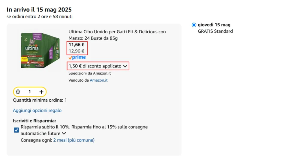 Iscriviti e Risparmia Amazon: come funziona e come annullare l'acquisto periodico 5 sconto al checkout iscriviti e risparmia amazon