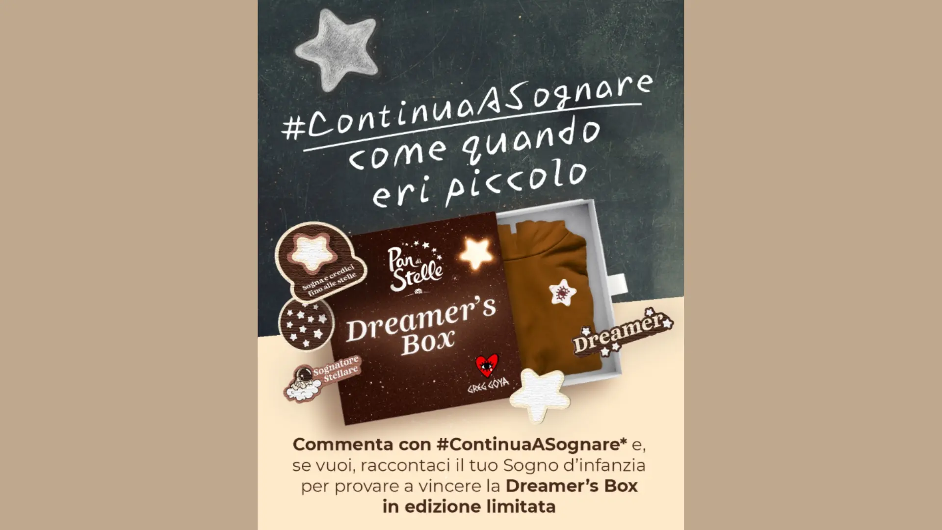 Concorso Pan di Stelle Instagram: vinci GRATIS una felpa 1 Felpa Pan di Stelle e decorazioni Dreamer’s Box in edizione limitata