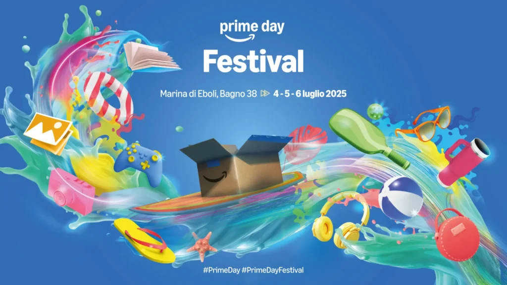 Amazon Prime Day 2025 dura 4 giorni: offerte dall’8 all’11 luglio + evento gratuito a Marina di Eboli 2 prime day festival