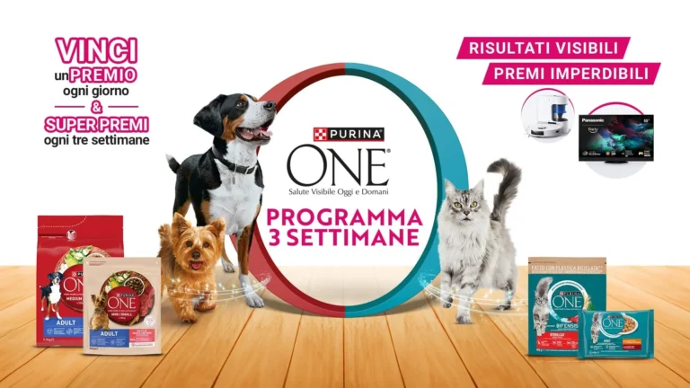 Immagine del concorso Purina ONE Programma 3 Settimane con premi in palio, robot aspirapolvere, TV 55" e prodotti Purina One per cane e gatto