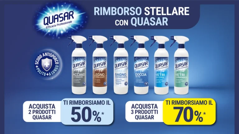 Promozione Quasar: ricevi fino al 70% di rimborso acquistando 2 o 3 prodotti