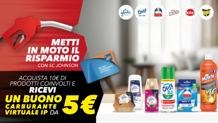 Promo SC Johnson buono carburante IP 5 euro con acquisto prodotti