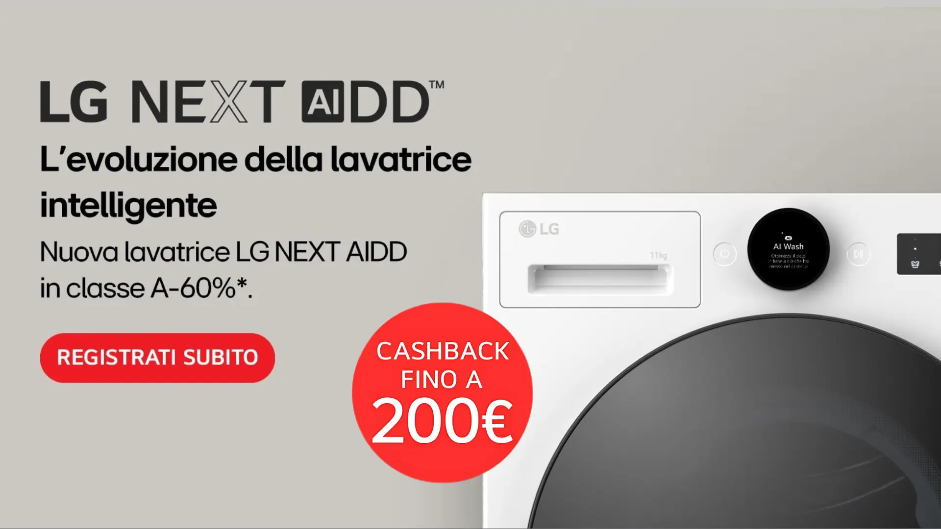 LG cashback lavaggio: fino a 200€ di rimborso sulle lavatrici Next AI DD 1 cashback-lavatrice-lg-next-ai-dd-200-euro