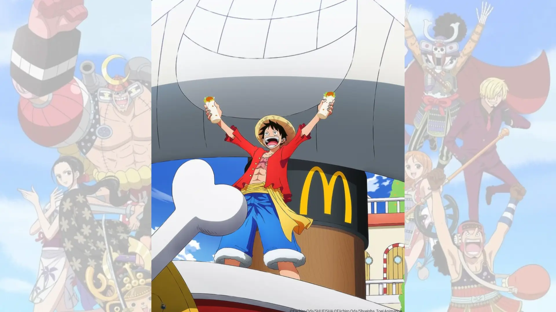 McDonald's x One Piece 2025: nuova collaborazione in arrivo in Italia? 1 Luffy celebra la collaborazione McDonald's x One Piece 2025 con Snack Wrap
