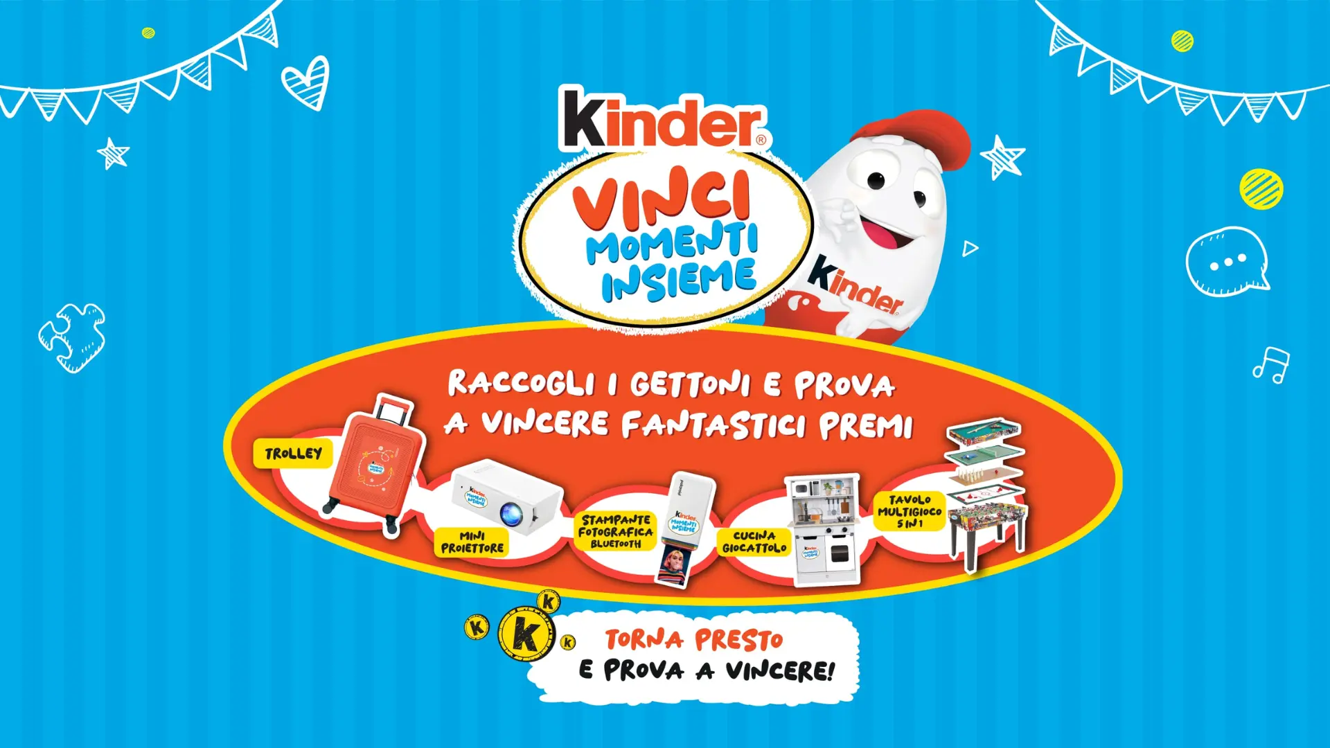 Kinder Vinci Momenti Insieme 2025: raccogli gettoni e vinci premi