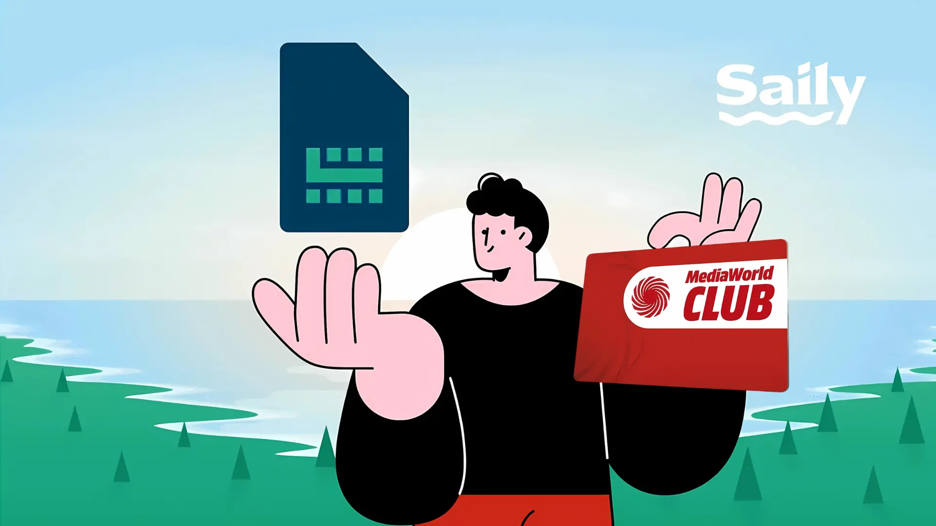 Offerta MediaWorld Club di una eSIM Saily da 3GB gratis valida fino al 31 agosto 2025