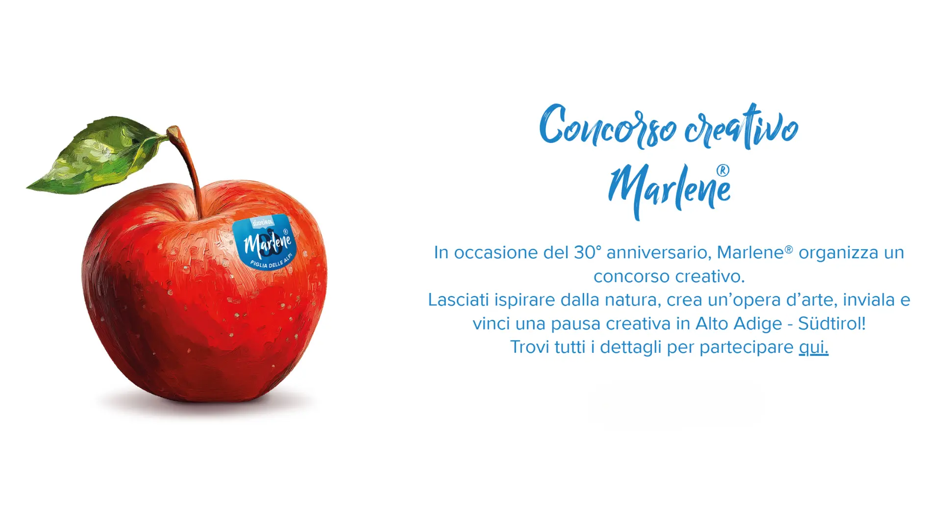 Concorso creativo Marlene per il 30° anniversario dal 15 settembre al 15 novembre 2025, in palio voucher vacanza da 10.000€