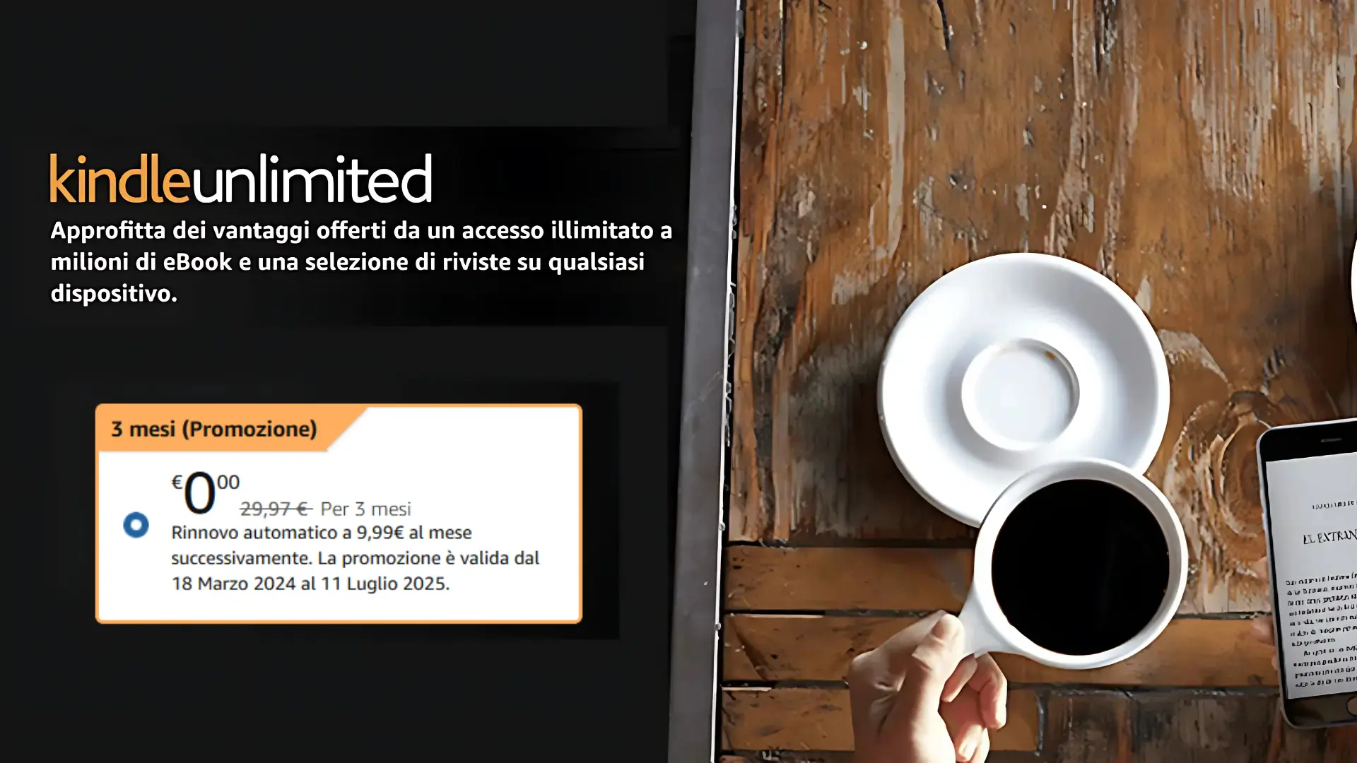 Amazon Kindle Unlimited GRATIS per 3 mesi per la Festa delle Offerte Prime 2025