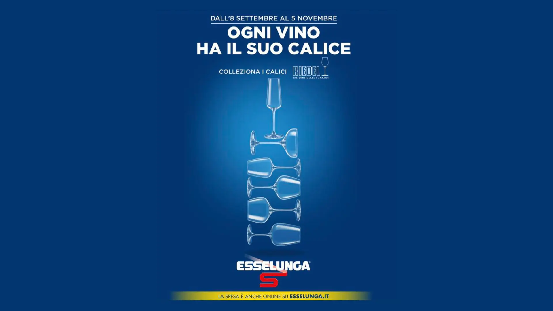 Raccolta bollini Esselunga calici Riedel “Ogni vino ha il suo calice”