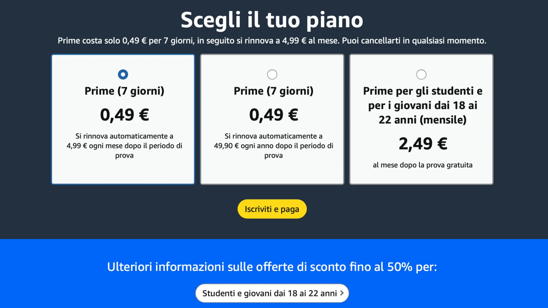 Amazon Prime: addio al mese di prova gratuita, adesso solo 7 giorni di prova a pagamento