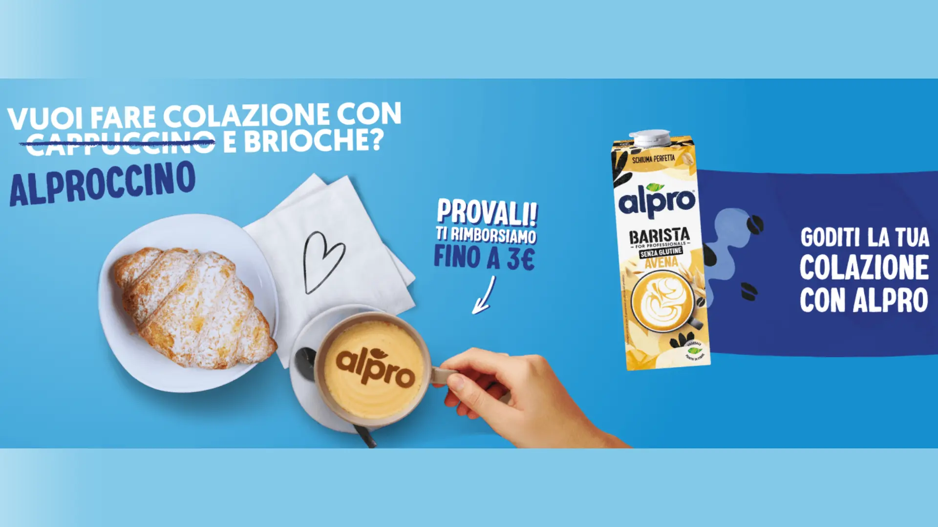 Promozione Alpro cashback 2025 con Alproccino e brioche rimborsata fino a 3 euro