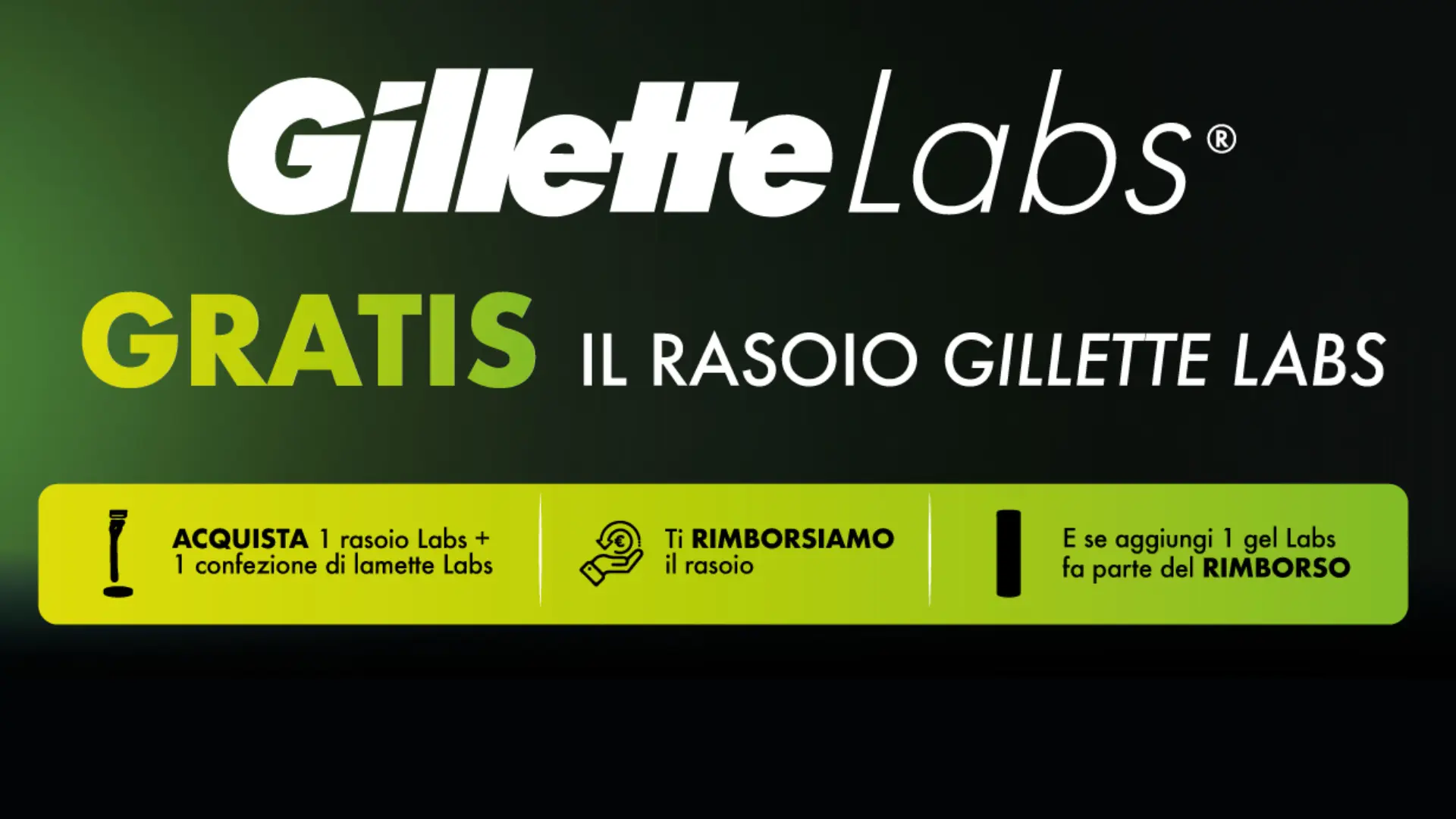 Promozione Gillette Labs con rimborso sul rasoio e gel