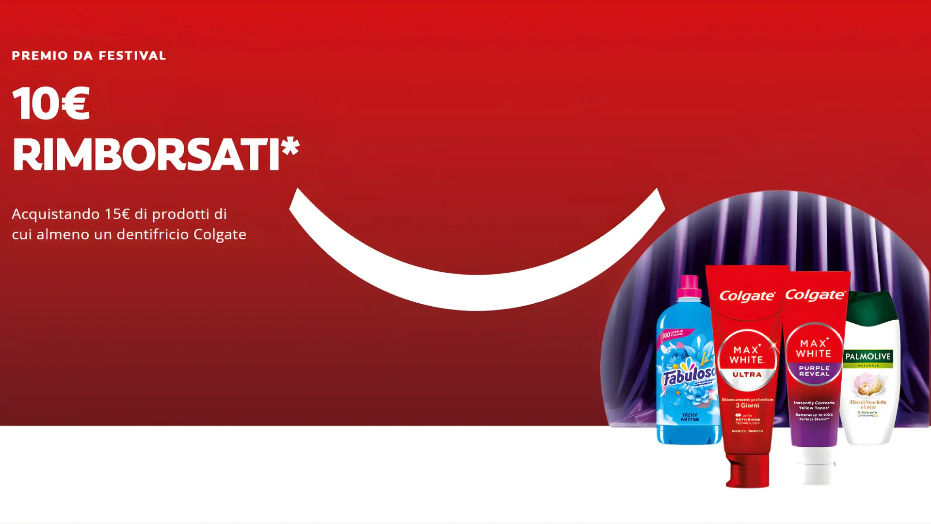 Cashback Colgate Un Premio da Festival con rimborso di 10€