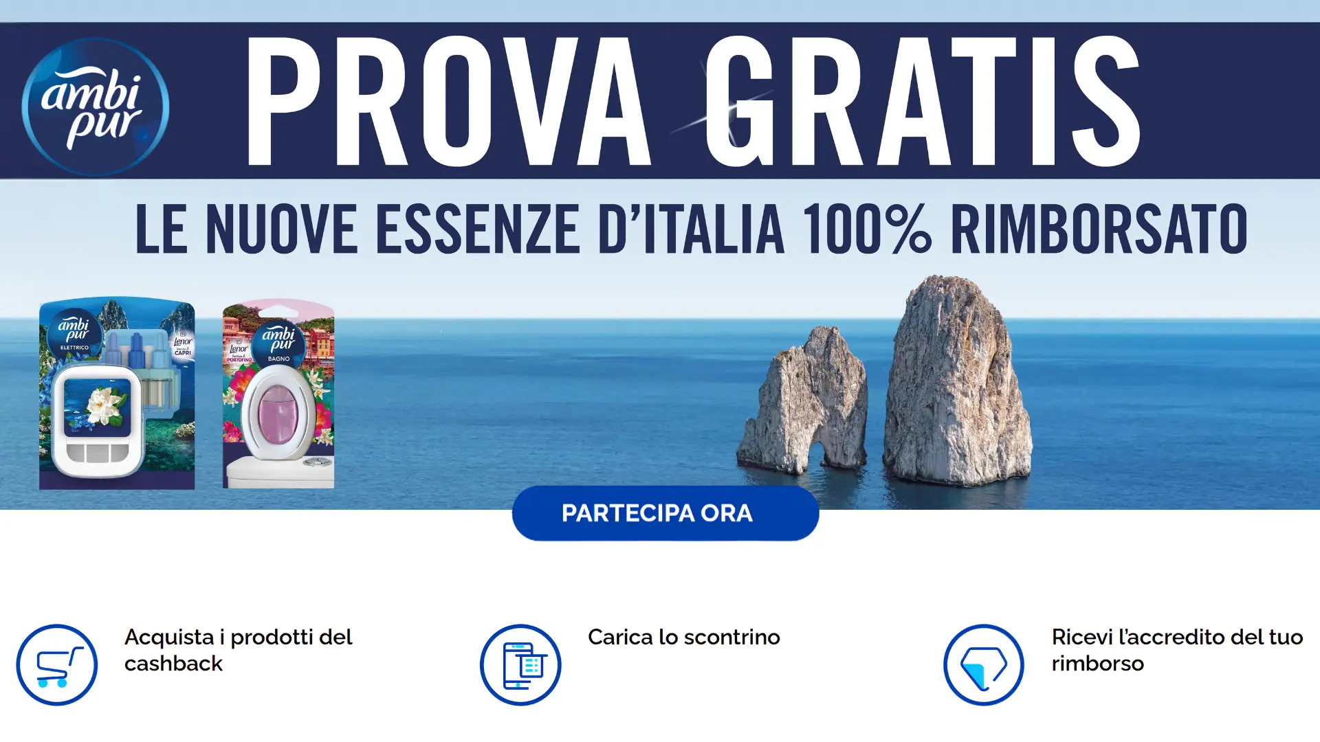 Ambipur Essenze d’Italia cashback prova gratis rimborso 100 percento fino a 10 euro