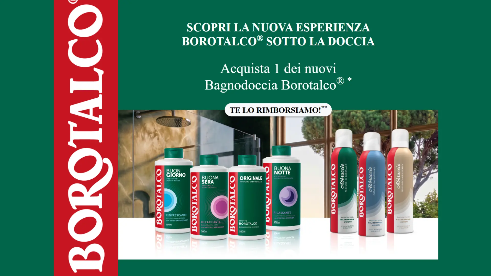 Borotalco bagnodoccia cashback 100% rimborso fino a 5,99 euro