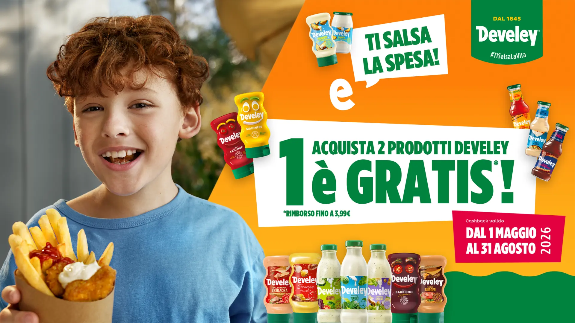 Promo Develey Ti Salsa la Spesa con rimborso fino a 3,99 euro