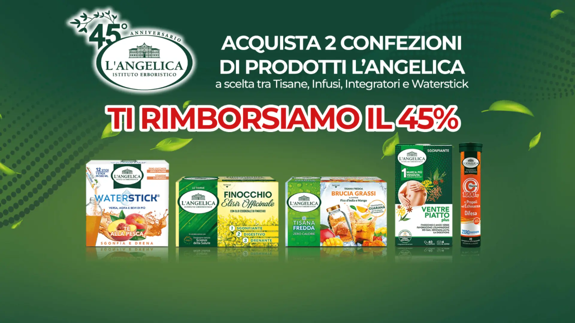 Promo cashback L’Angelica con rimborso del 45% acquistando 2 prodotti aderenti