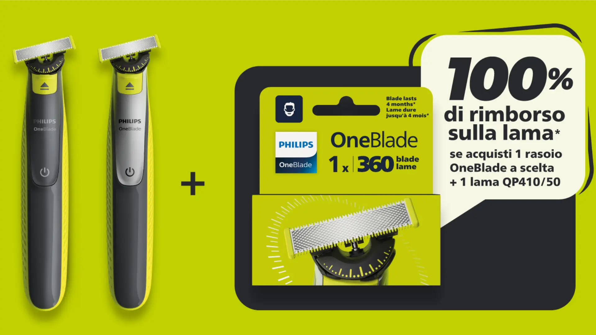 Promo Philips OneBlade con rimborso del 100% sulla lama QP410/50