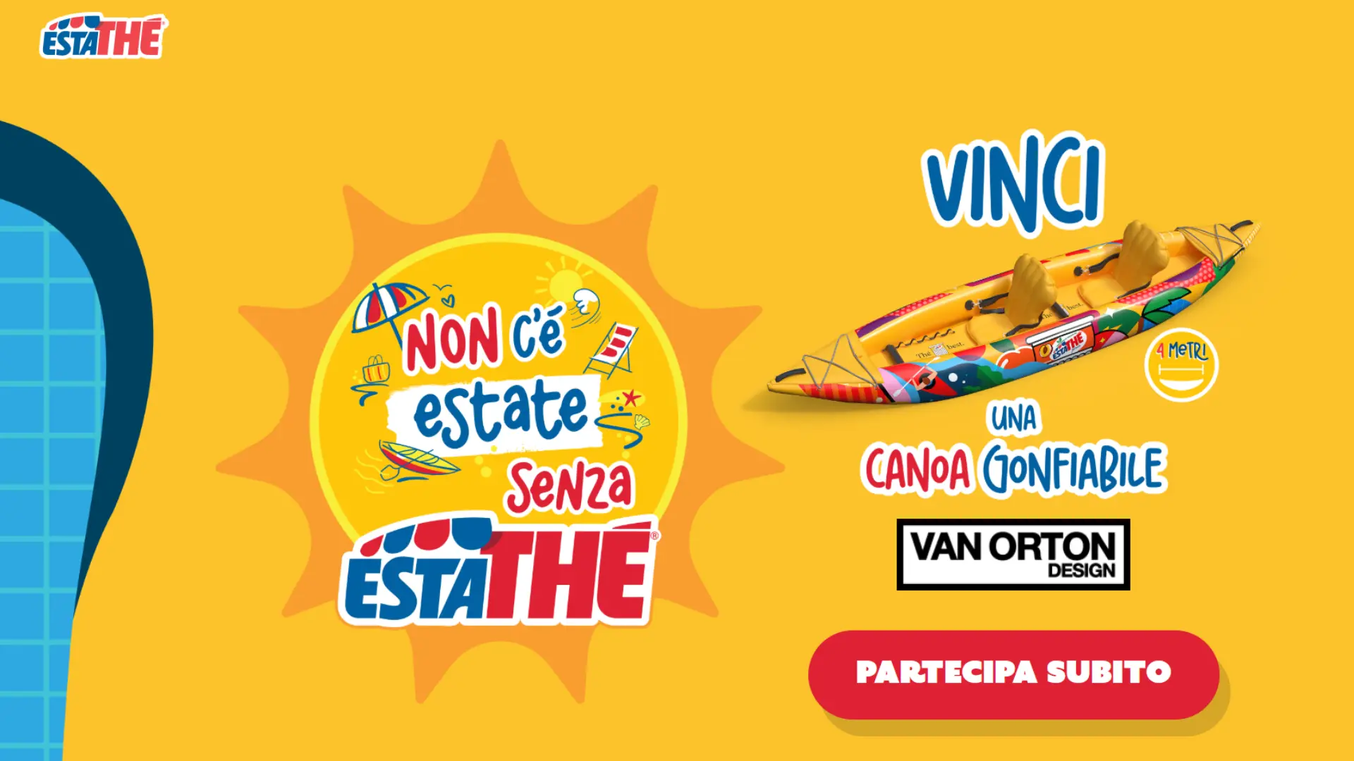 Canoa gonfiabile Estathé Van Orton in palio con il concorso Estate 2026
