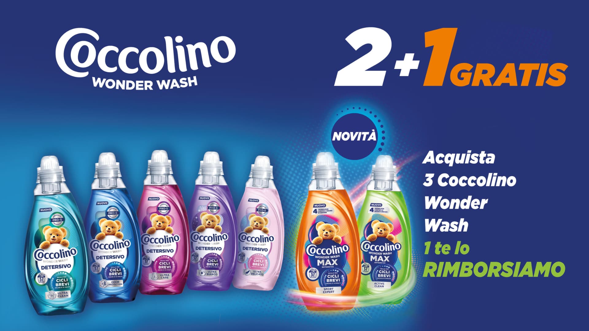 Cashback Coccolino Wonder Wash 2+1: ricevi il rimborso di Wonder Wash Max