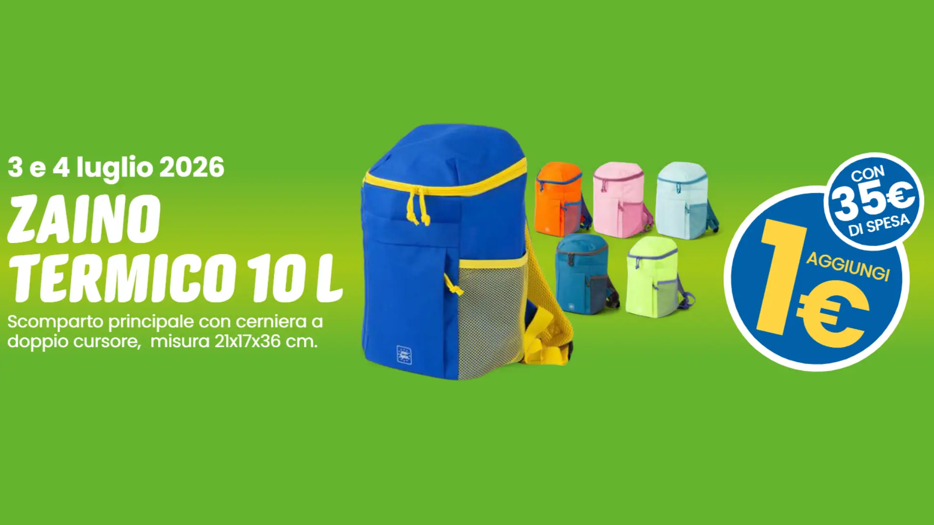 Eurospin Zaino Termico a 1€: solo il 3 e 4 luglio 2026
