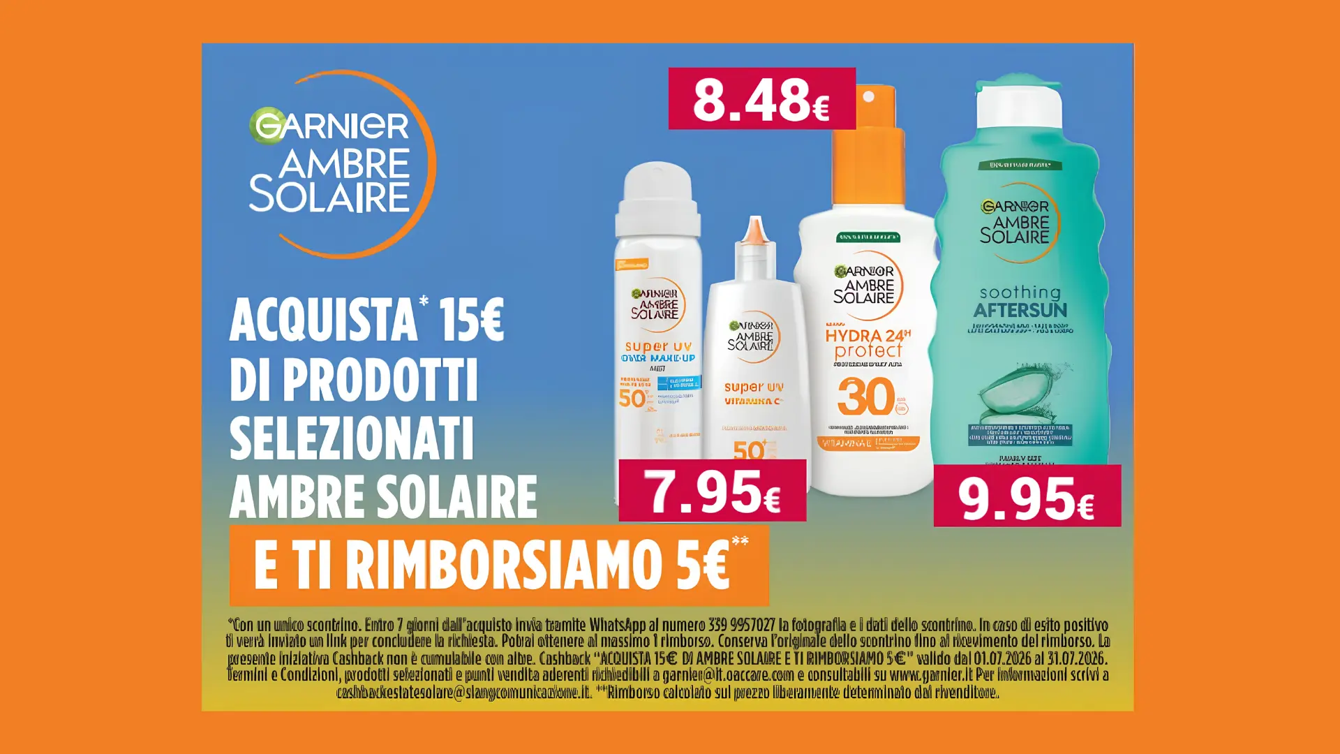 Cashback Ambre Solaire Tigotà 2026: acquista 15€ e ottieni 5€ di rimborso