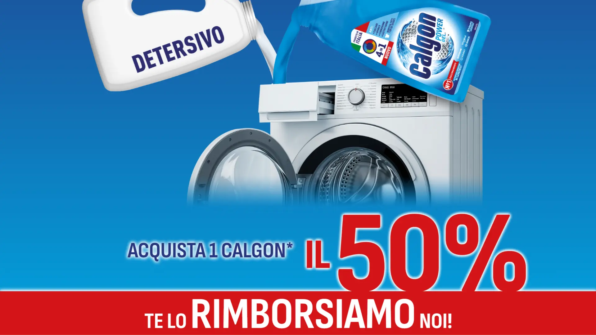 Promo Calgon con cashback del 50% sull'acquisto di un prodotto