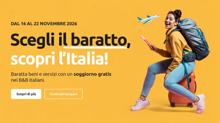 Settimana del Baratto 2026: soggiorni nei B&B gratis in cambio di beni o servizi