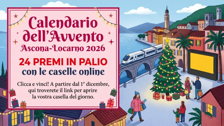 Calendario dell’Avvento Ascona-Locarno 2026: 24 premi in palio con le caselle online