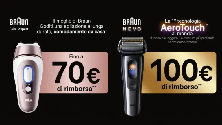 Cashback Braun Rimborsi Natale 2026: fino a 100€ di rimborso su rasoi ed epilatori