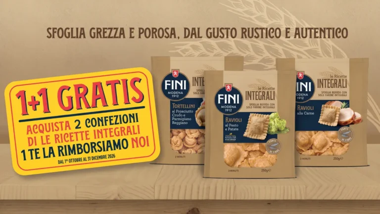 Cashback Fini Ti Ripaga di Gusto: acquista 2 di pasta integrale e ricevi il rimborso della meno cara