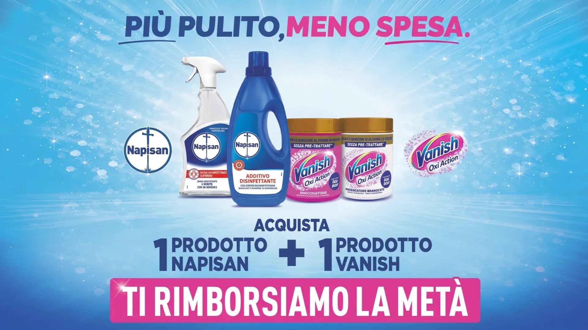 Cashback Napisan e Vanish 2026: rimborso del 50% fino a 12€